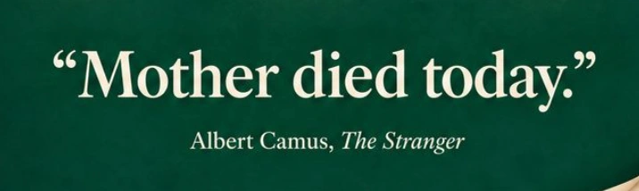 Albert Camus, The Stranger. Opening-line poster from the conceptual Barnes & Noble campaign.