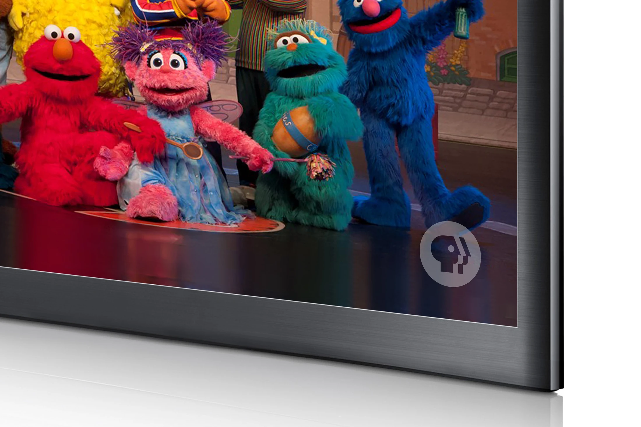 PBS human-profile logo displayed on a television