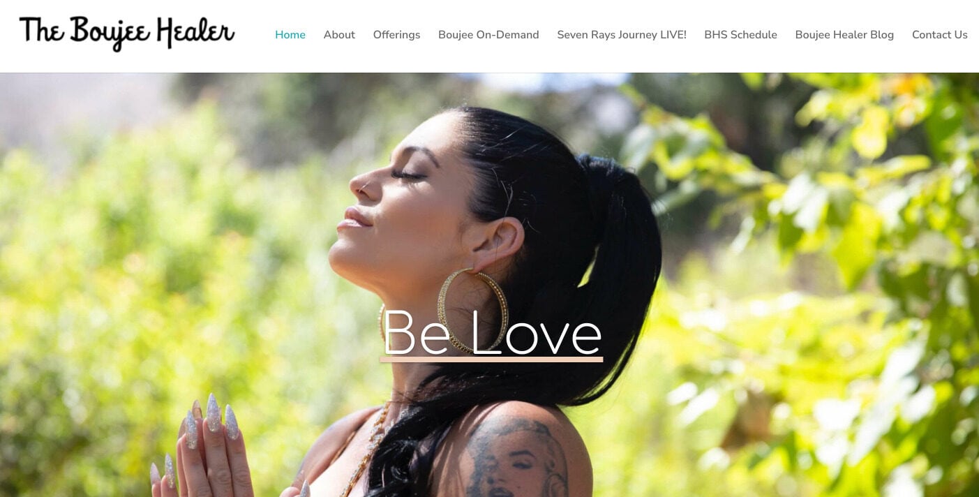 Boujee Healer: a screen of the site as qwarter.com's case study shows it