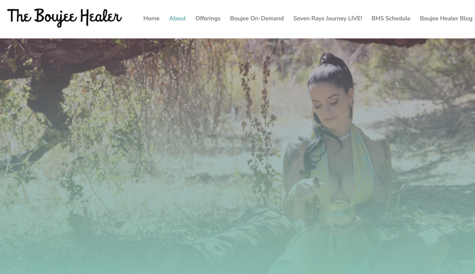 Boujee Healer: a screen of the site as qwarter.com's case study shows it