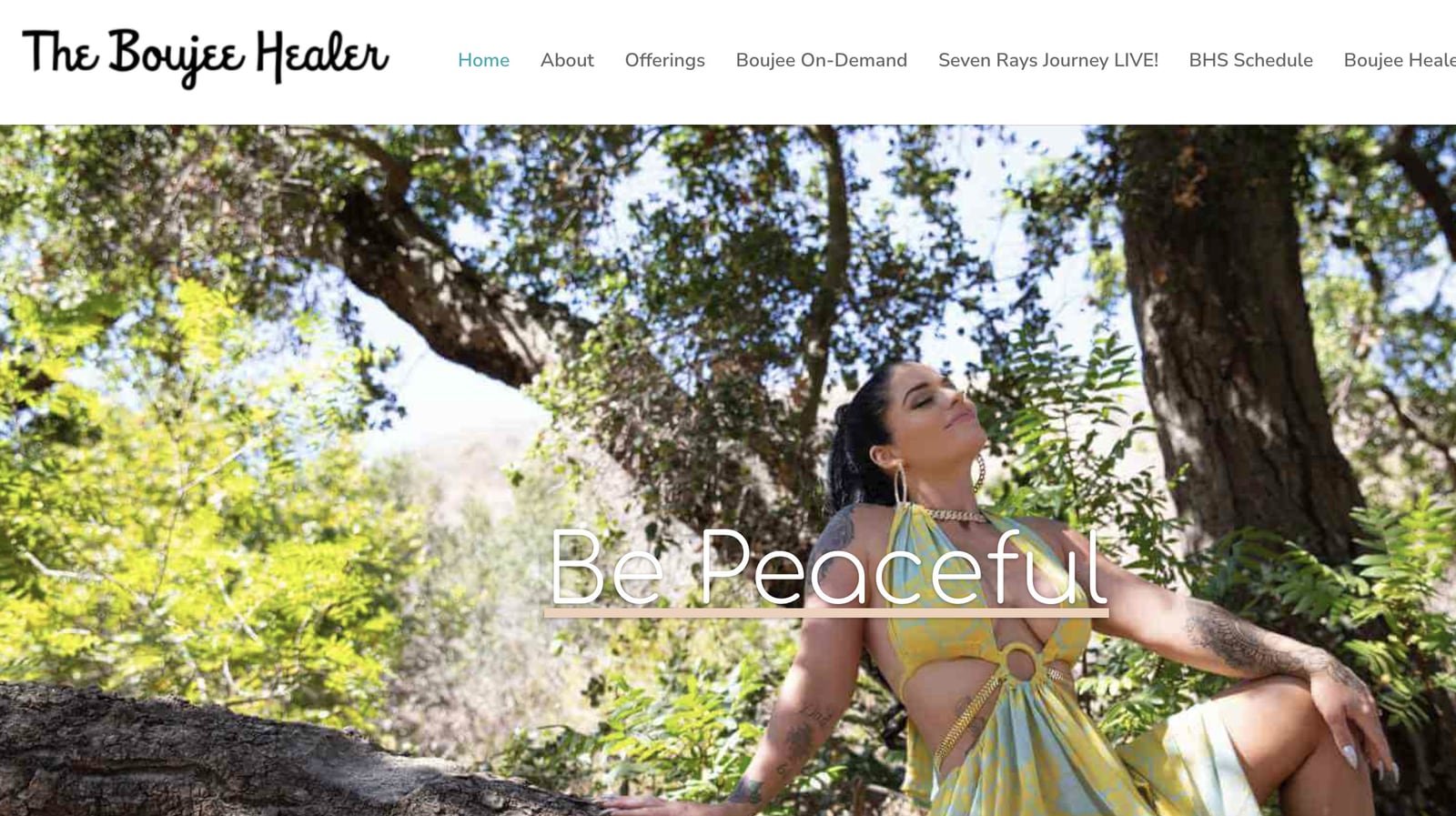 Boujee Healer: a screen of the site as qwarter.com's case study shows it