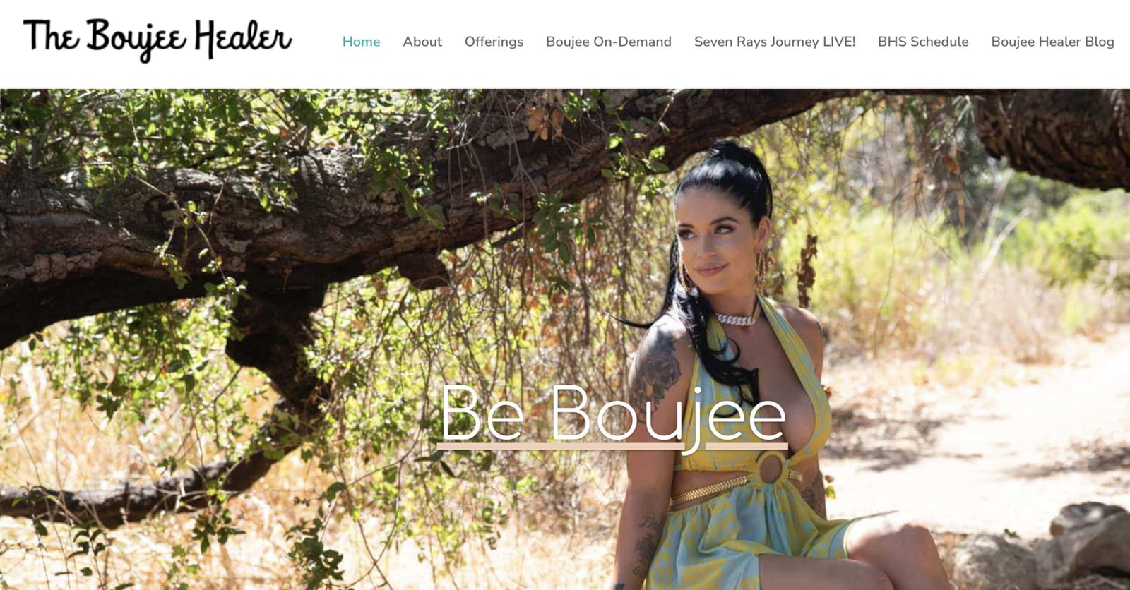 Boujee Healer: a screen of the site as qwarter.com's case study shows it