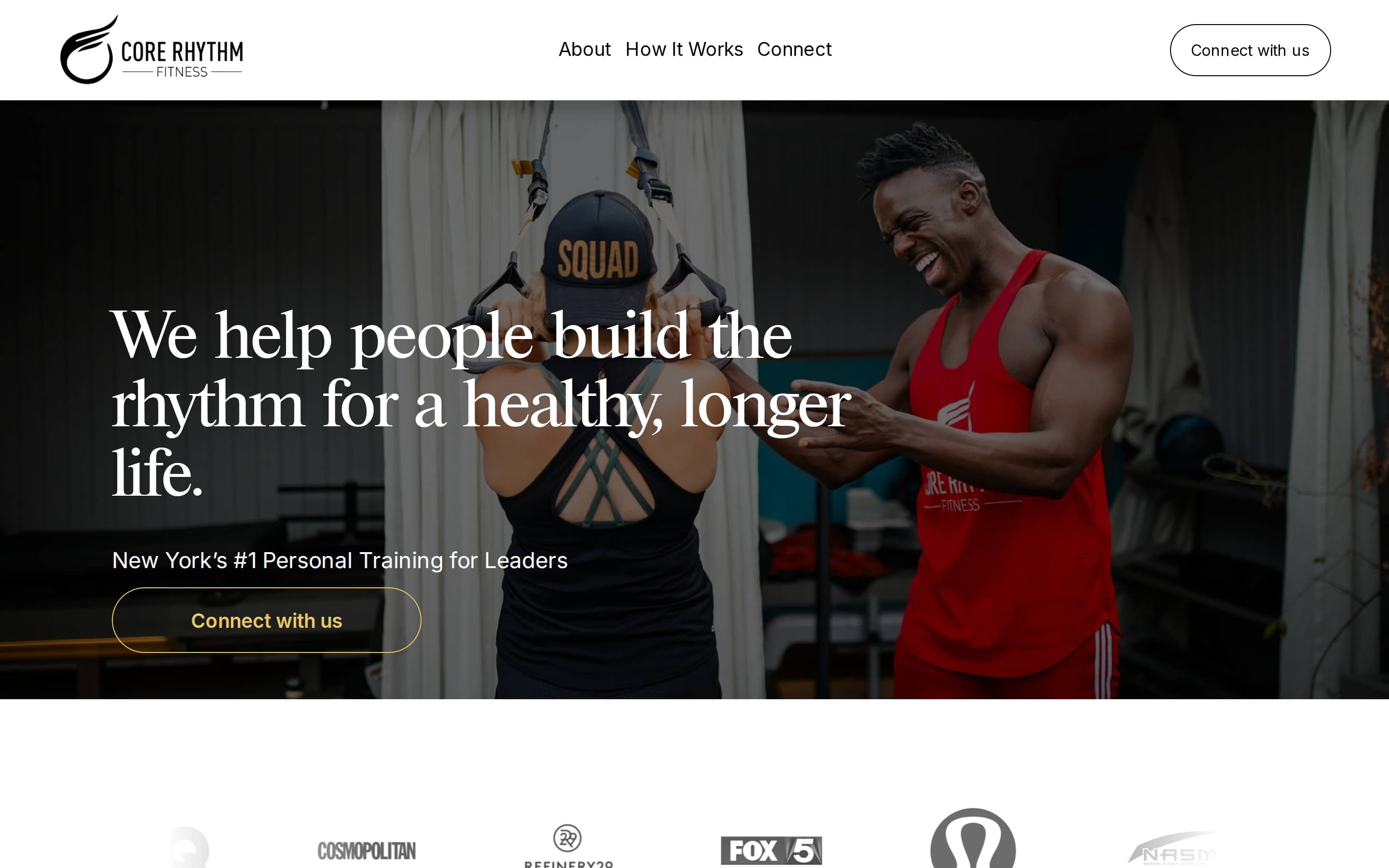 Core Rhythm Fitness, full website preview