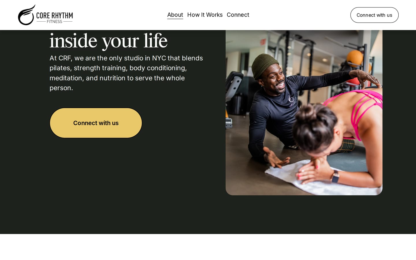 corerhythmfitness.net: the About page.