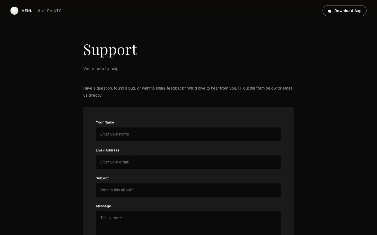 ignitebeacon.com: the Support page.
