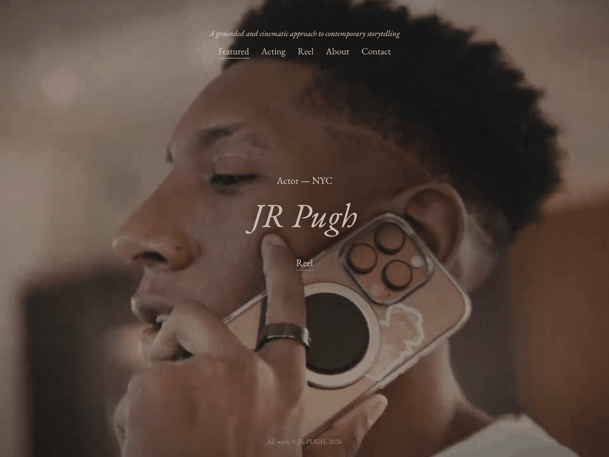 The jrpugh WordPress theme's own screenshot: the Featured page.