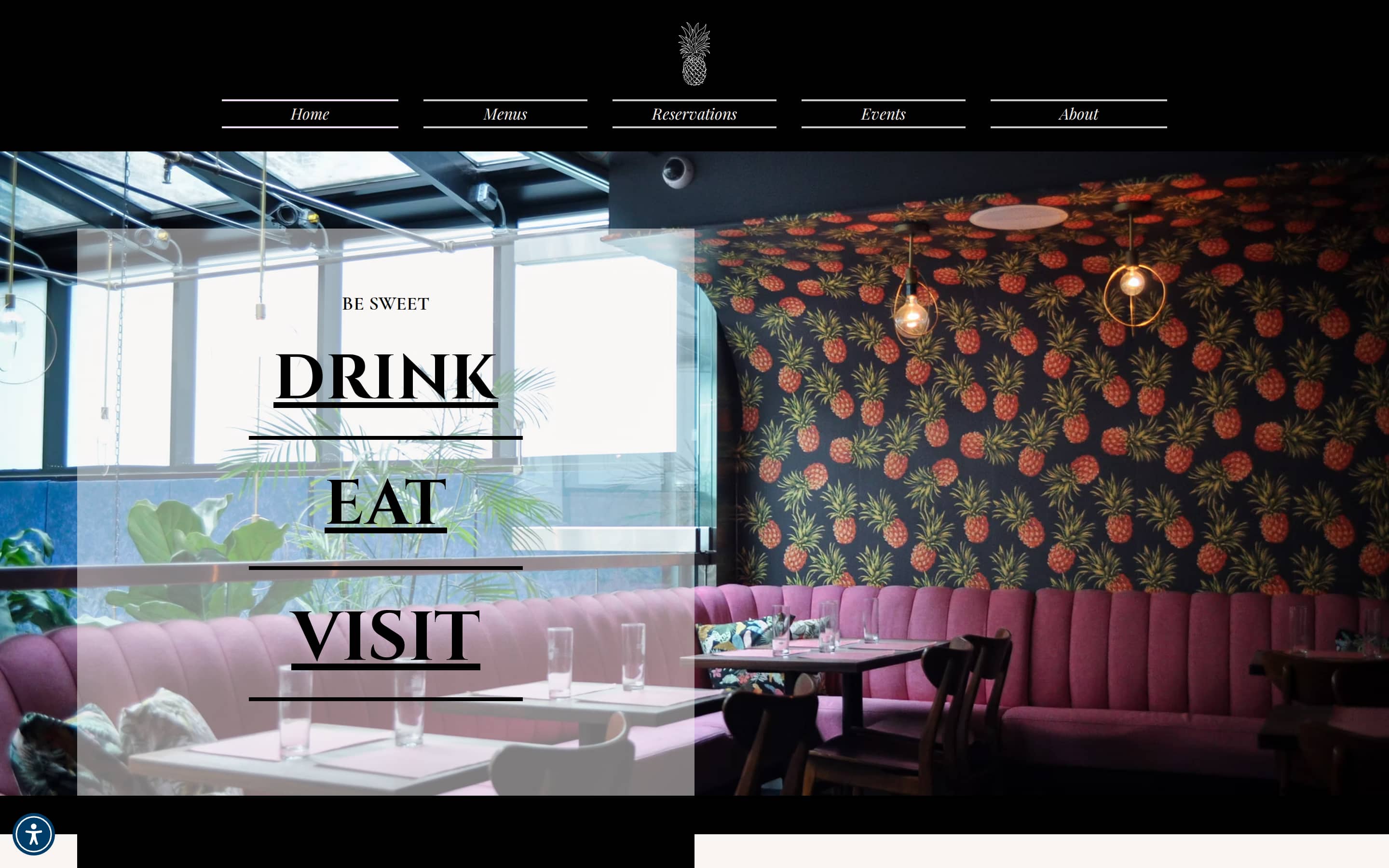 Pineapple Club, full website preview