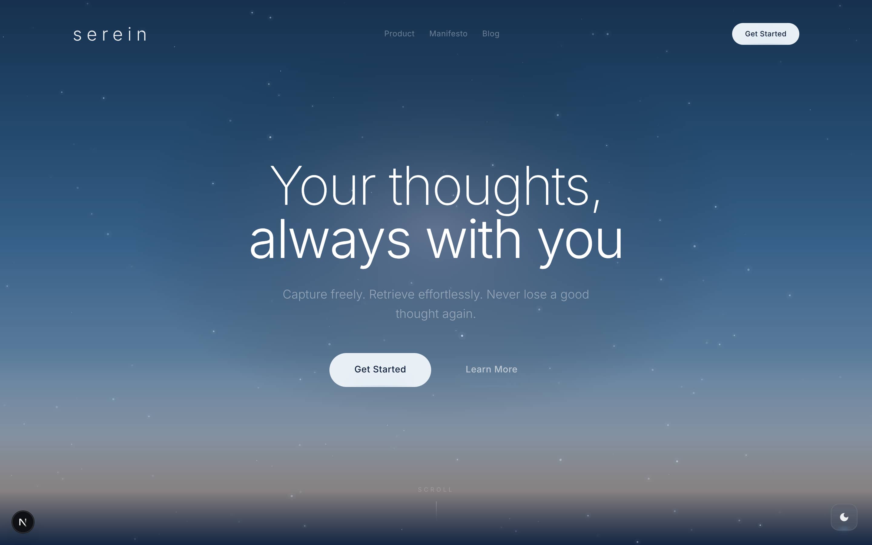 Serein, full website preview