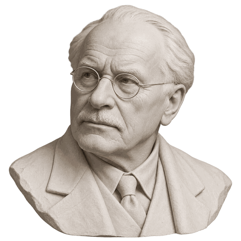 Carl Jung, in white plaster.